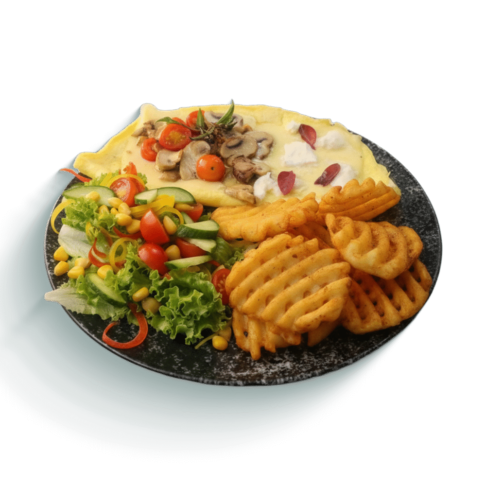 cheesy mushroom omelette