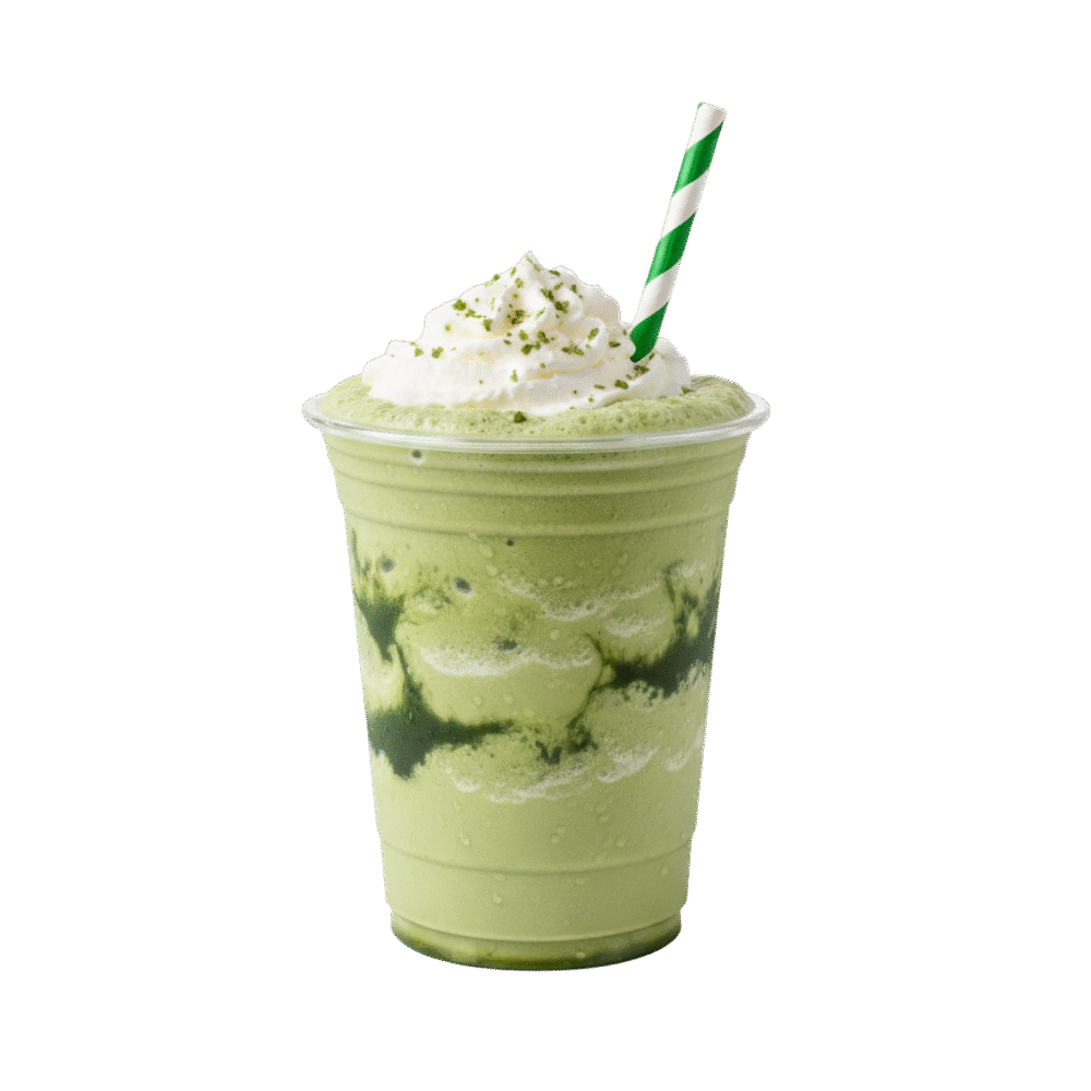 sea salt matcha frappe