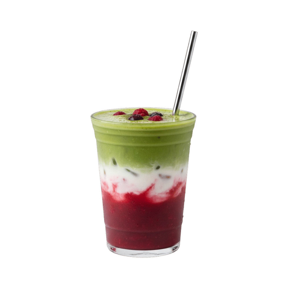 matcha berry latte